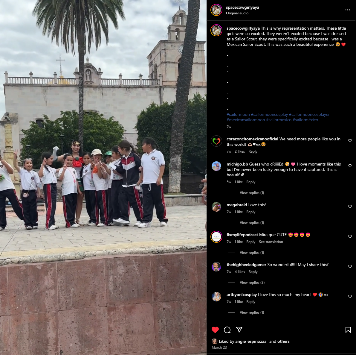 Yaya's Journey: Yaya posing with kids in Mexico